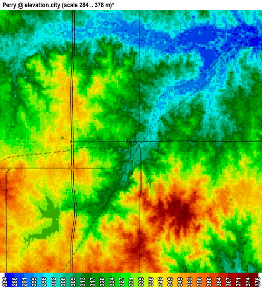 Zoom OUT 2x Perry, United States elevation map