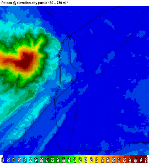 Zoom OUT 2x Poteau, United States elevation map