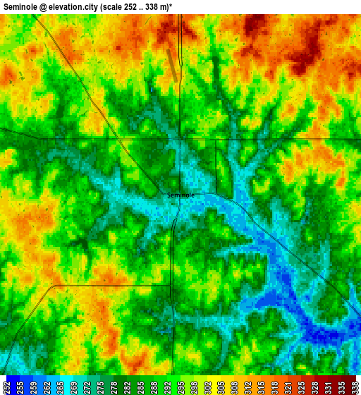 Zoom OUT 2x Seminole, United States elevation map