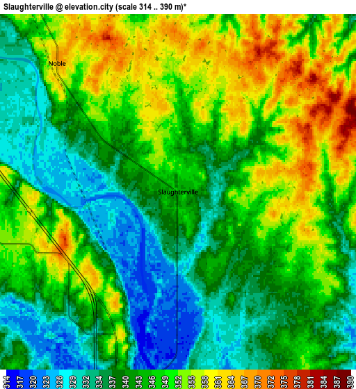 Zoom OUT 2x Slaughterville, United States elevation map