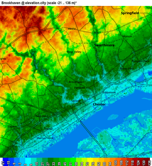 Zoom OUT 2x Brookhaven, United States elevation map