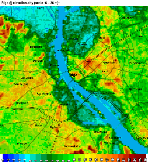 Zoom OUT 2x Riga, Latvia elevation map