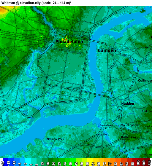 Zoom OUT 2x Whitman, United States elevation map