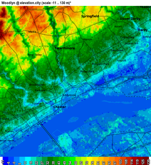 Zoom OUT 2x Woodlyn, United States elevation map