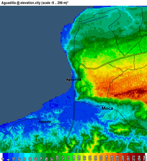 Zoom OUT 2x Aguadilla, Puerto Rico elevation map