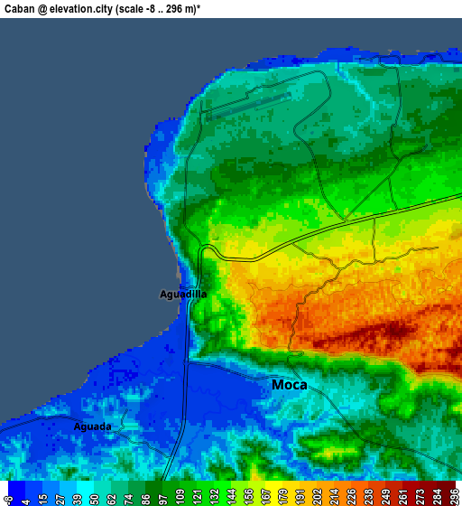 Zoom OUT 2x Caban, Puerto Rico elevation map