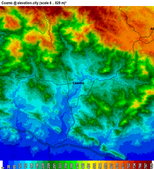 Zoom OUT 2x Coamo, Puerto Rico elevation map