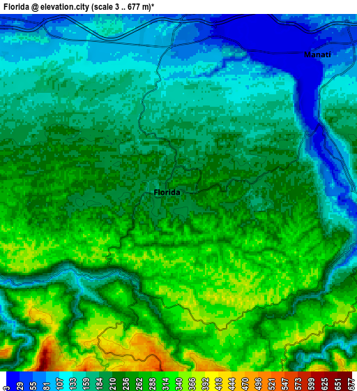 Zoom OUT 2x Florida, Puerto Rico elevation map