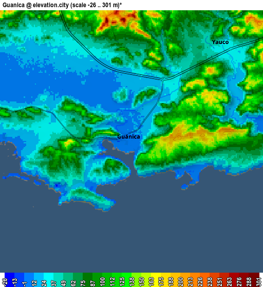 Zoom OUT 2x Guánica, Puerto Rico elevation map