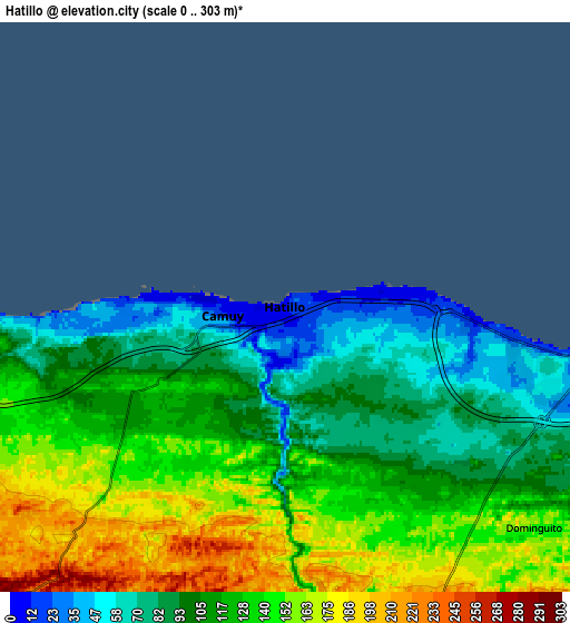 Zoom OUT 2x Hatillo, Puerto Rico elevation map