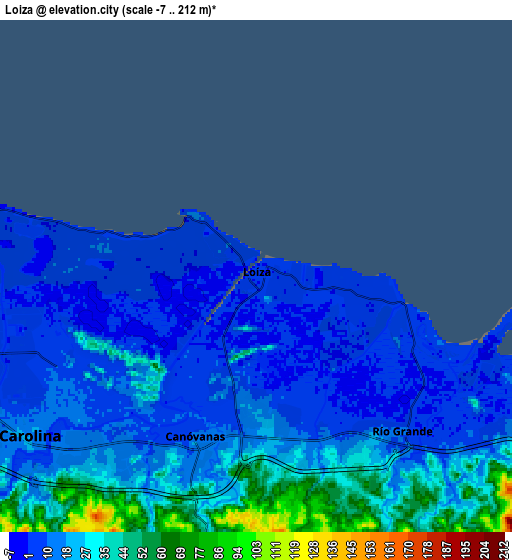 Zoom OUT 2x Loíza, Puerto Rico elevation map