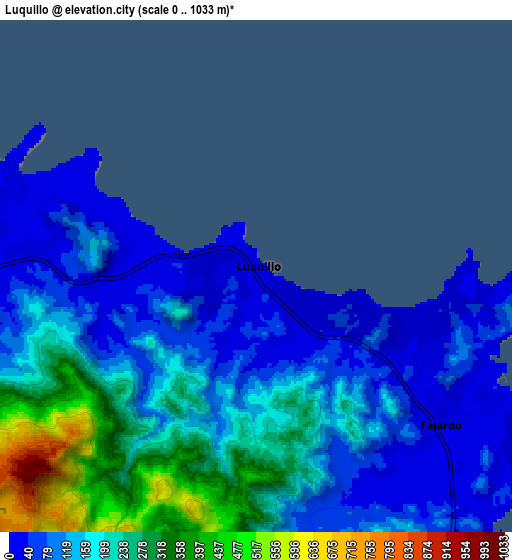 Zoom OUT 2x Luquillo, Puerto Rico elevation map
