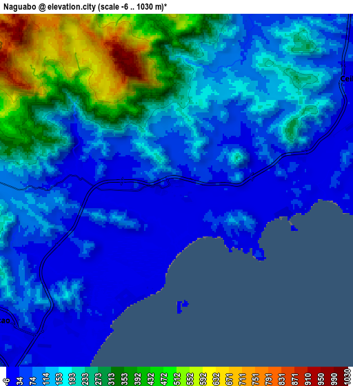 Zoom OUT 2x Naguabo, Puerto Rico elevation map
