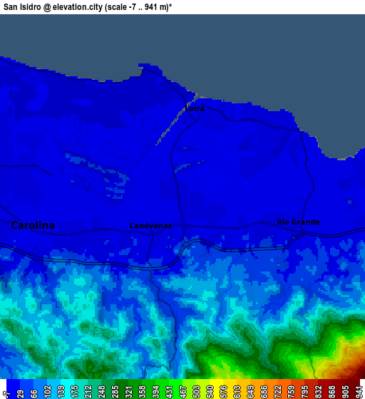 Zoom OUT 2x San Isidro, Puerto Rico elevation map
