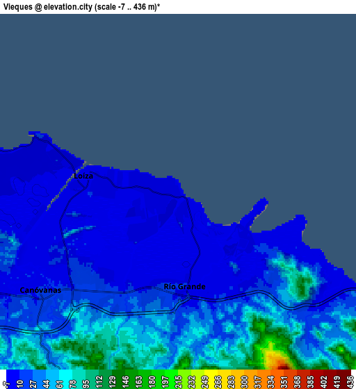 Zoom OUT 2x Vieques, Puerto Rico elevation map