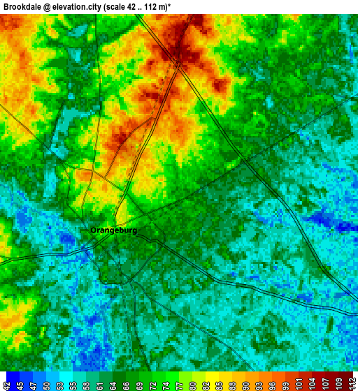 Zoom OUT 2x Brookdale, United States elevation map