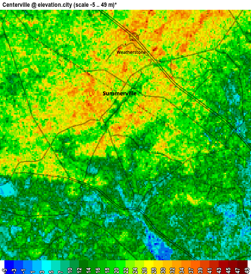 Zoom OUT 2x Centerville, United States elevation map