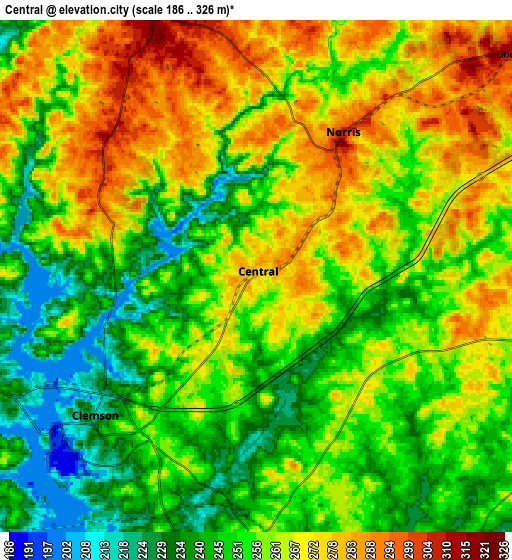 Zoom OUT 2x Central, United States elevation map