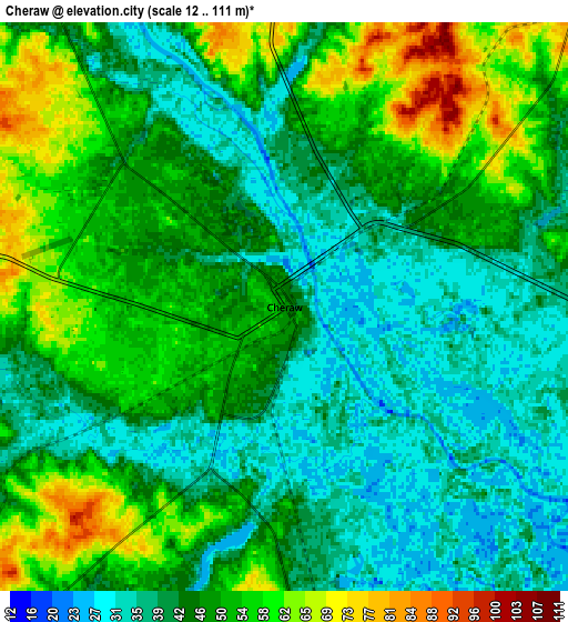 Zoom OUT 2x Cheraw, United States elevation map