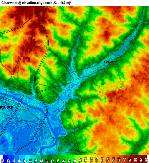 Zoom OUT 2x Clearwater, United States elevation map