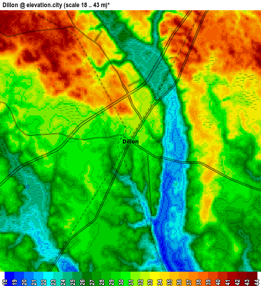 Zoom OUT 2x Dillon, United States elevation map