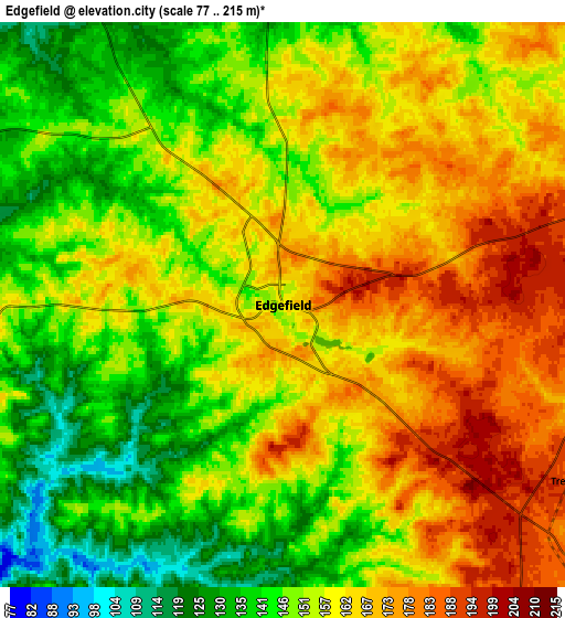 Zoom OUT 2x Edgefield, United States elevation map