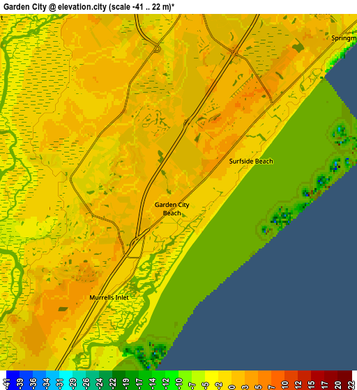 Zoom OUT 2x Garden City, United States elevation map