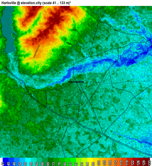 Zoom OUT 2x Hartsville, United States elevation map