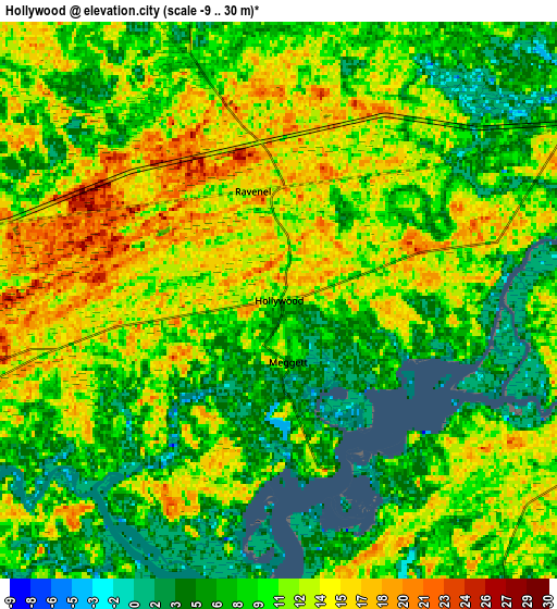 Zoom OUT 2x Hollywood, United States elevation map