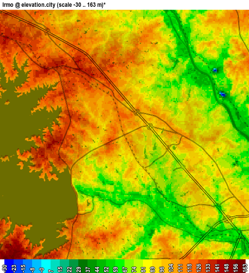 Zoom OUT 2x Irmo, United States elevation map