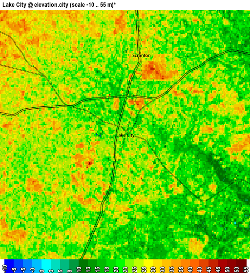 Zoom OUT 2x Lake City, United States elevation map