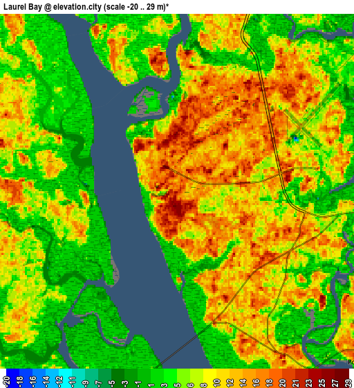 Zoom OUT 2x Laurel Bay, United States elevation map