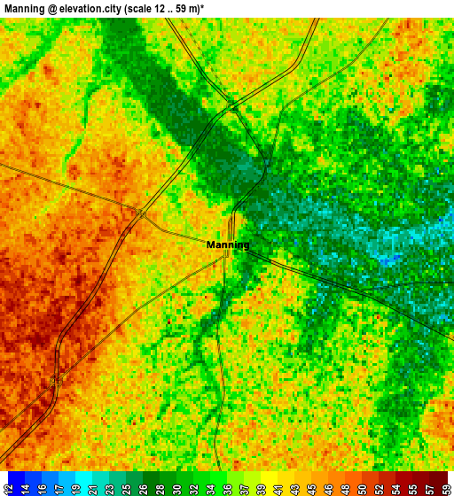 Zoom OUT 2x Manning, United States elevation map