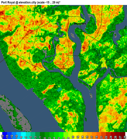 Zoom OUT 2x Port Royal, United States elevation map