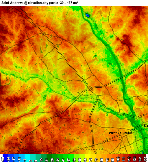 Zoom OUT 2x Saint Andrews, United States elevation map