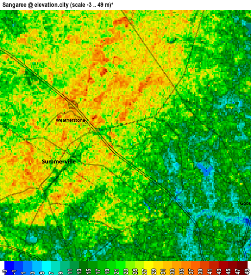 Zoom OUT 2x Sangaree, United States elevation map