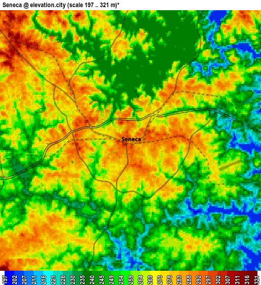 Zoom OUT 2x Seneca, United States elevation map