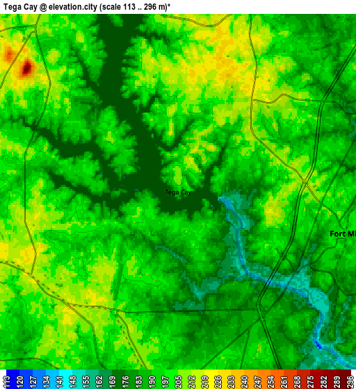 Zoom OUT 2x Tega Cay, United States elevation map