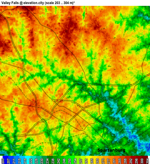 Zoom OUT 2x Valley Falls, United States elevation map