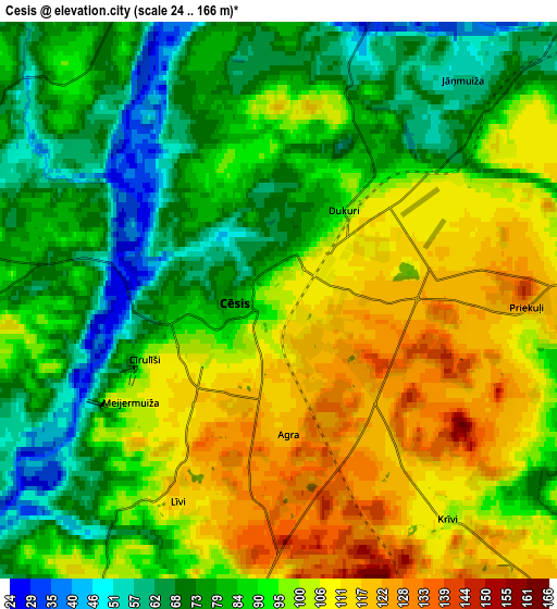 Zoom OUT 2x Cēsis, Latvia elevation map