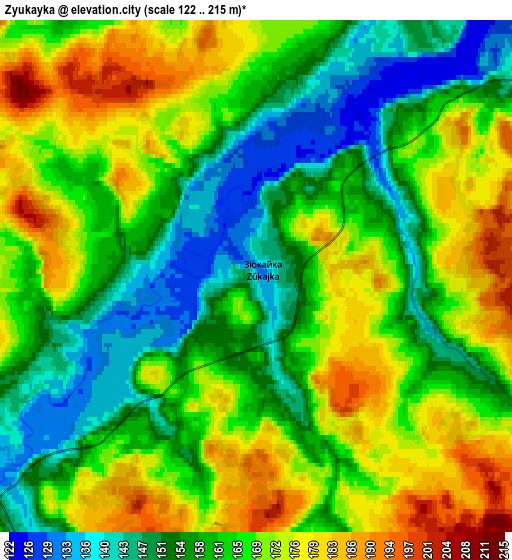 Zoom OUT 2x Zyukayka, Russia elevation map