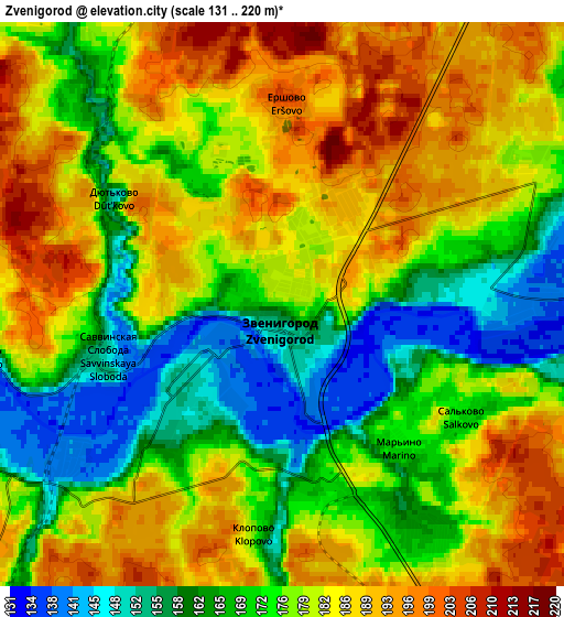 Zoom OUT 2x Zvenigorod, Russia elevation map