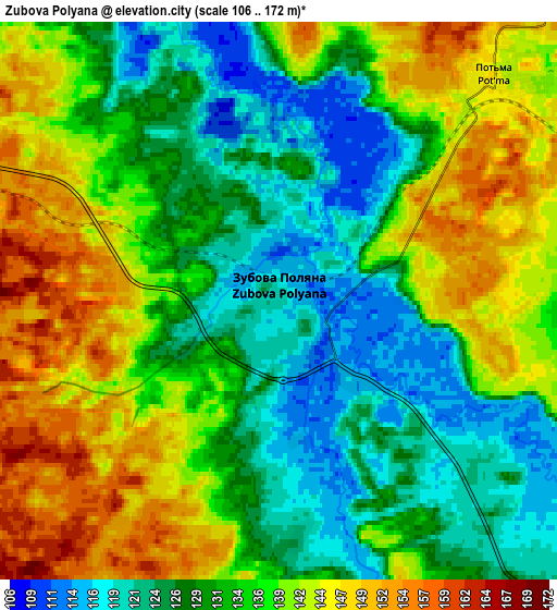 Zoom OUT 2x Zubova Polyana, Russia elevation map