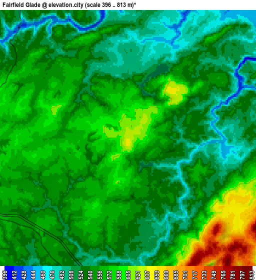 Zoom OUT 2x Fairfield Glade, United States elevation map