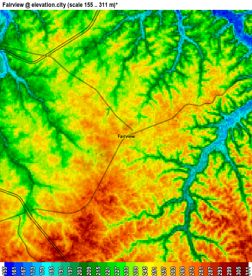 Zoom OUT 2x Fairview, United States elevation map