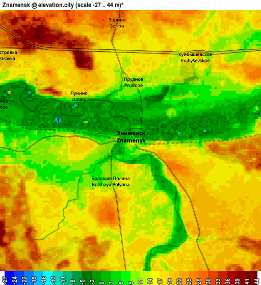 Zoom OUT 2x Znamensk, Russia elevation map