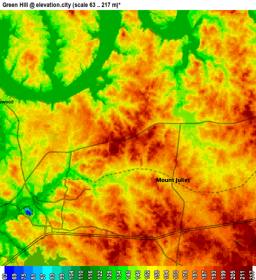 Zoom OUT 2x Green Hill, United States elevation map