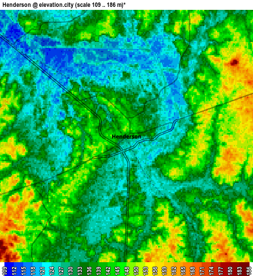 Zoom OUT 2x Henderson, United States elevation map