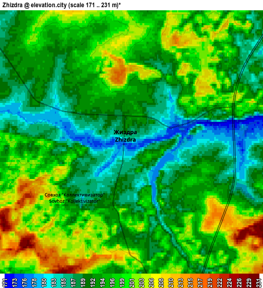 Zoom OUT 2x Zhizdra, Russia elevation map