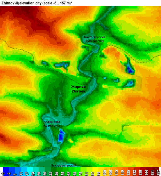 Zoom OUT 2x Zhirnov, Russia elevation map